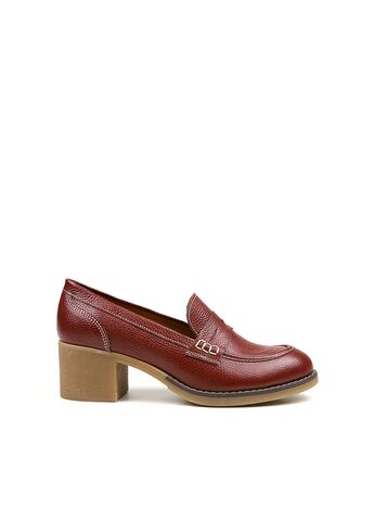 REBETA Deri Kadın Loafer Ayakkabı Bordo
