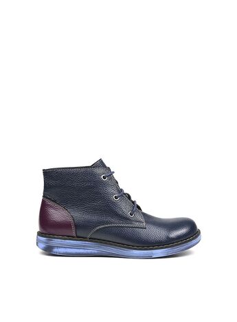 REBETA Deri Kadın Lacivert Kombin Bot