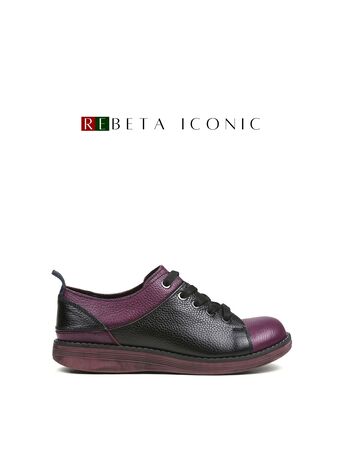 REBETA Deri Kadın Siyah Kombin Ayakkabı