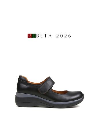 REBETA Deri Kadın Yüksek Tabanlı Siyah Ayakkabı