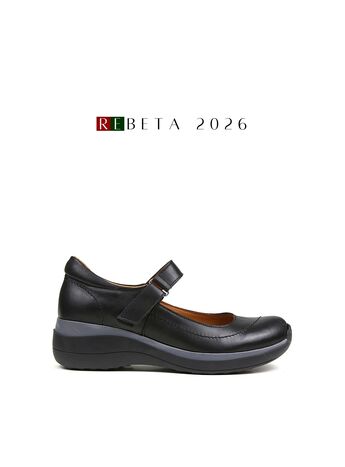 REBETA Deri Kadın Yüksek Tabanlı Siyah Ayakkabı
