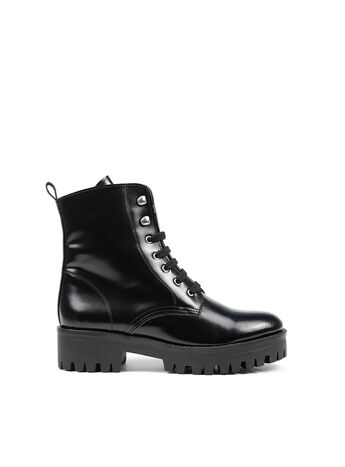 REBETA Deri Kadın Bot Siyah Açma