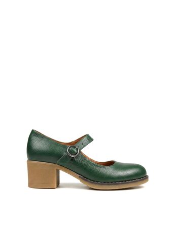 REBETA Deri Kadın Yeşil Topuklu Ayakkabı