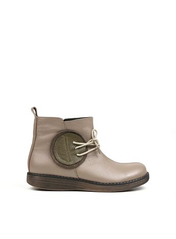 REBETA Deri Kadın Bağcıklı Vizon Bot