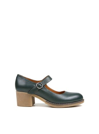 REBETA Deri Kadın Yeşil Topuklu Ayakkabı