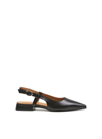 REBETA Deri Kadın Siyah Topuklu Sandalet