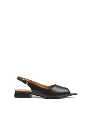 REBETA Deri Kadın Siyah Topuklu Sandalet