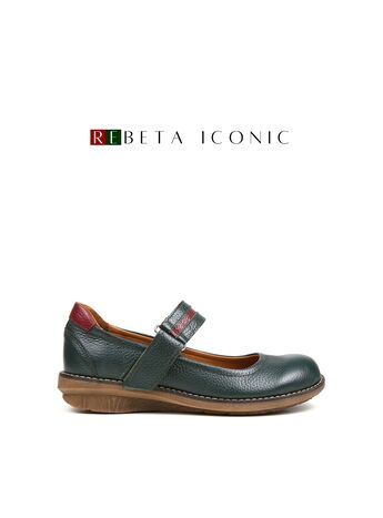 REBETA Deri Kadın Yüksek Tabanlı Yeşil Kombin Ayakkabı