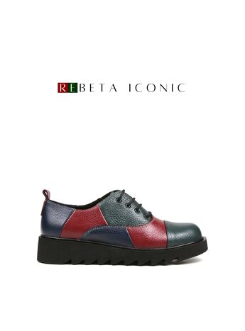 REBETA Deri Kadın Koyu Yeşil Kombin Ayakkabı