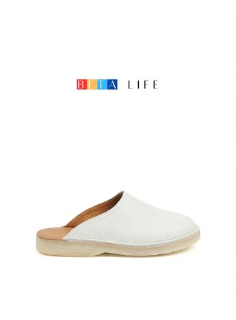 BETA Life Kadın Beyaz Deri Terlik