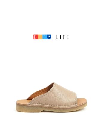 BETA Life Kadın Vizon Deri Önü Açık Terlik