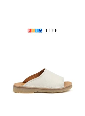 BETA Life Kadın Bej Deri Önü Açık Terlik