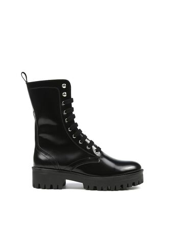 REBETA Deri Kadın Bot Siyah Açma