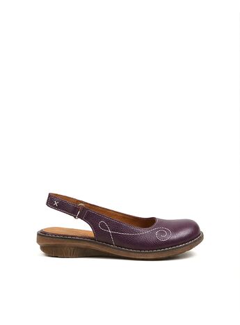 REBETA Deri Kadın Dikiş Detaylı Mor Sandalet
