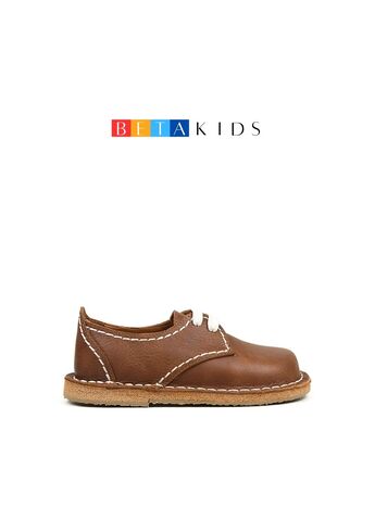 BETA Kids Deri Erkek Çocuk Bağcıklı Koyu Taba Ayakkabı