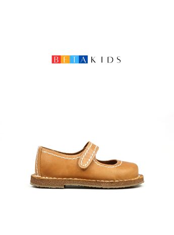 BETA Kids Deri Çocuk Üsten Bantlı Taba Ayakkabı