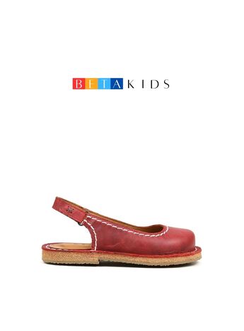 BETA Kids Deri Kız Çocuk Arkadan Bantlı Kırmızı Sandalet