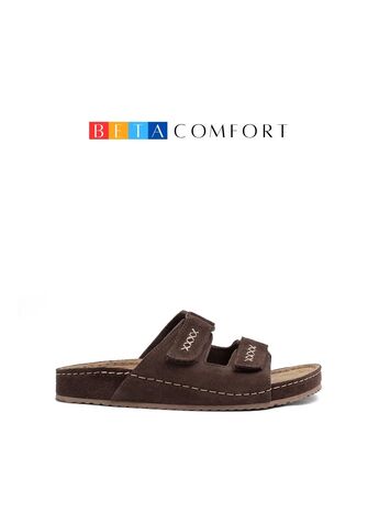 BETA Comfort Kadın Çift Bantlı Saraçlı Kahve Süet Terlik