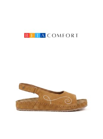 BETA COMFORT Kadın Taba Süet Deri Sandalet