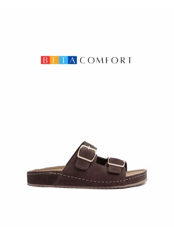 BETA Comfort Kadın Toka Detaylı Kahve Süet Terlik