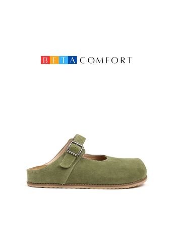 BETA Comfort Kadın Önü Kapalı Yeşil Sabo Süet Terlik