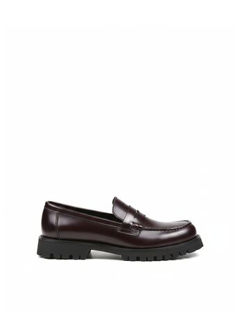 REBETA Deri Kadın Bordo Açma Loafer Ayakkabı