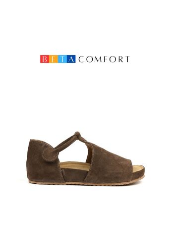 BETA Comfort Kadın Arkası Kapalı Kahve Rengi Süet Sandalet