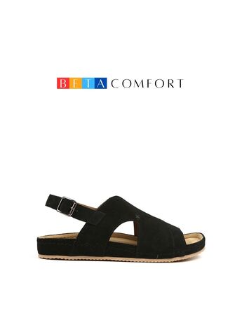 BETA Comfort Erkek Toka Detaylı Siyah Süet Sandalet