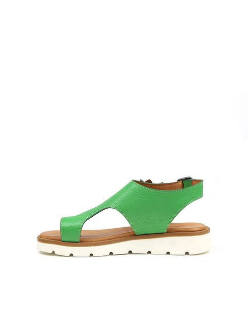 REBETA Deri Kadın Sandalet Yeşil