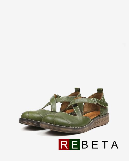 REBETA Deri Kadın Ayakkabı Yeşil Kombin