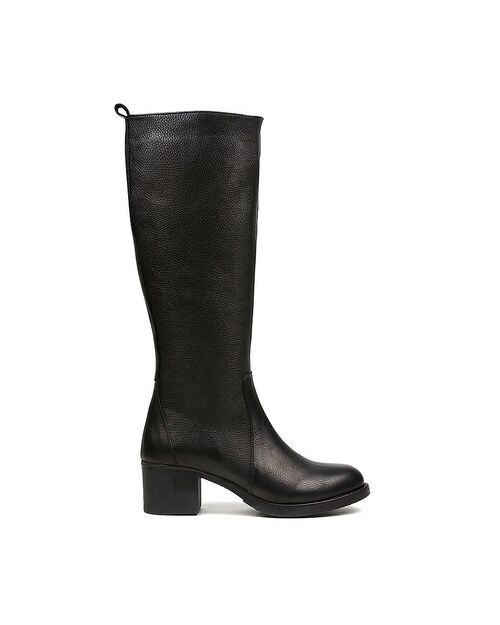 REBETA Deri Kadın Topuklu Siyah Çizme