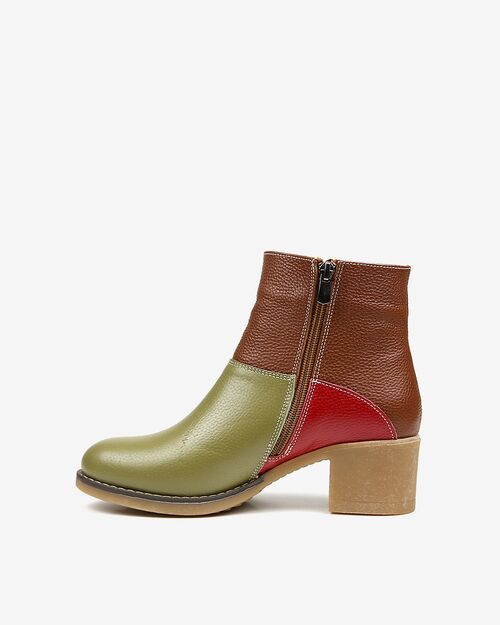 REBETA Deri Kadın Bot Taba Kombin REBETA Deri Kadın Bot Taba Kombin