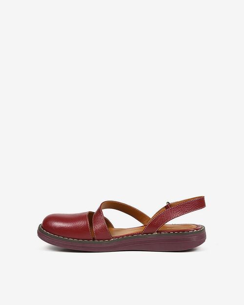 REBETA Deri Kadın Sandalet Bordo