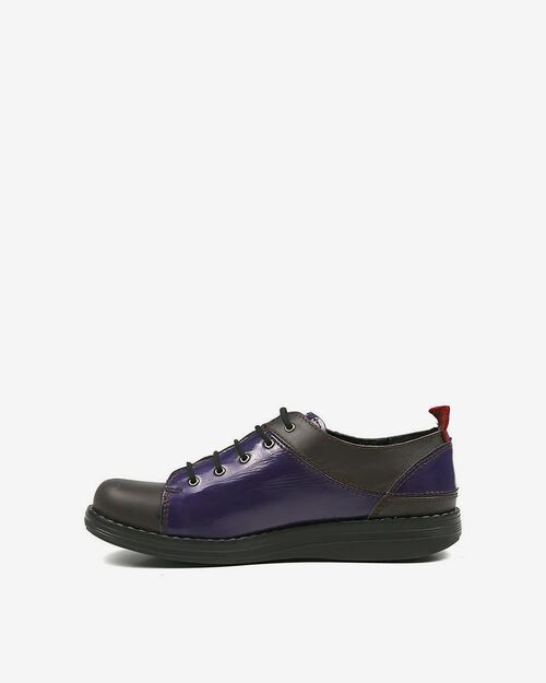 REBETA Deri Kadın Ayakkabı Mor Rugan Kombin