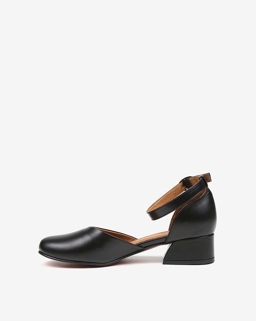 REBETA Deri Kadın Topuklu Ayakkabı Siyah