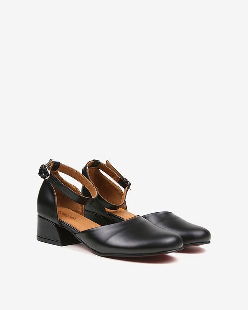 REBETA Deri Kadın Topuklu Ayakkabı Siyah