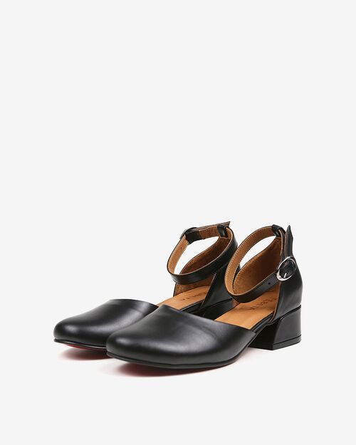 REBETA Deri Kadın Topuklu Ayakkabı Siyah