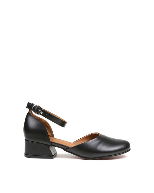 REBETA Deri Kadın Topuklu Ayakkabı Siyah