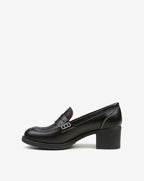 REBETA Deri Kadın Loafer Ayakkabı Siyah