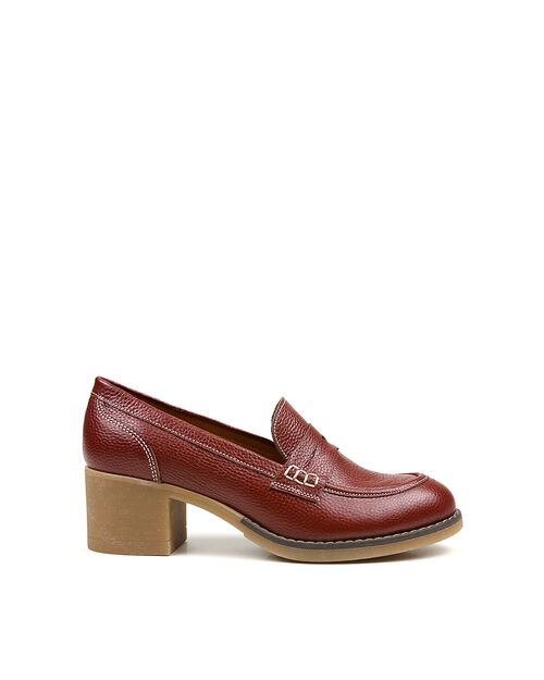 REBETA Deri Kadın Loafer Ayakkabı Bordo