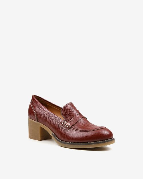 REBETA Deri Kadın Loafer Ayakkabı Bordo