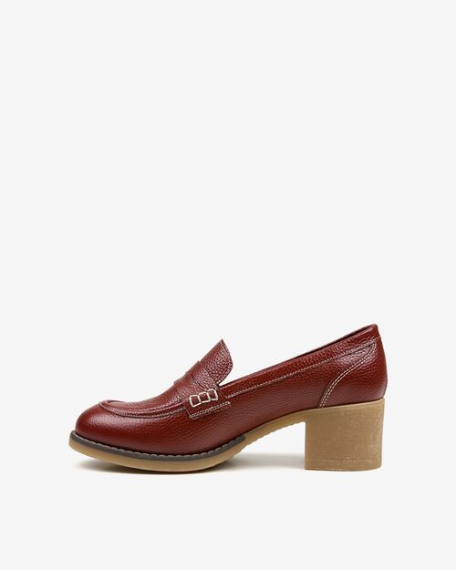 REBETA Deri Kadın Loafer Ayakkabı Bordo