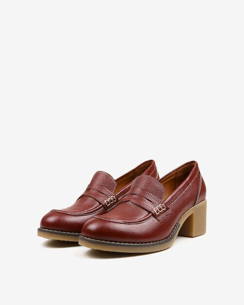 REBETA Deri Kadın Loafer Ayakkabı Bordo
