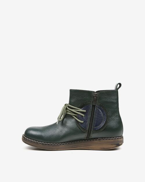 REBETA Deri Kadın Bot Yeşil