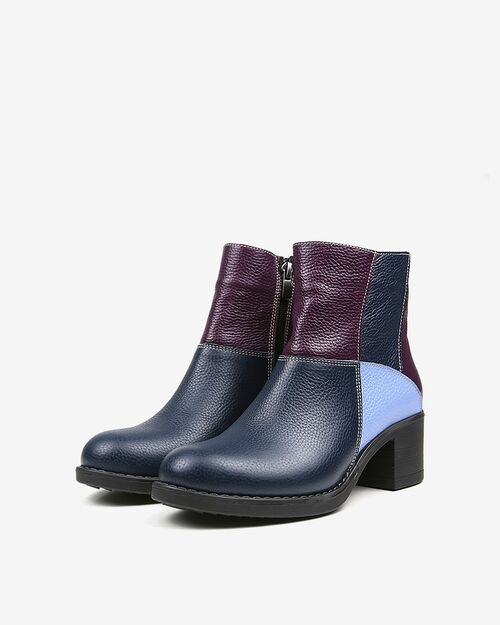 REBETA Deri Kadın Bot Mor Kombin REBETA Deri Kadın Bot Mor Kombin