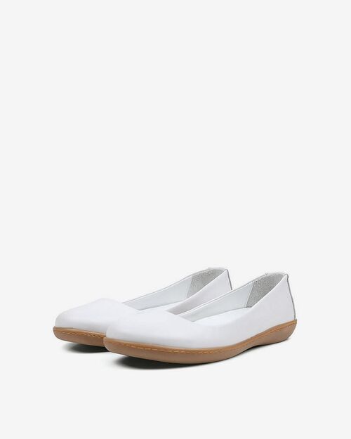 REBETA Deri Kadın Babet Beyaz