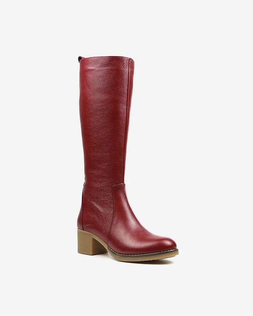 REBETA Deri Kadın Topuklu Koyu Kırmızı Çizme REBETA Deri Kadın Topuklu Koyu Kırmızı Çizme