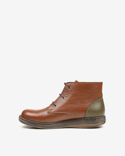 REBETA Deri Kadın Taba Kombin Bot