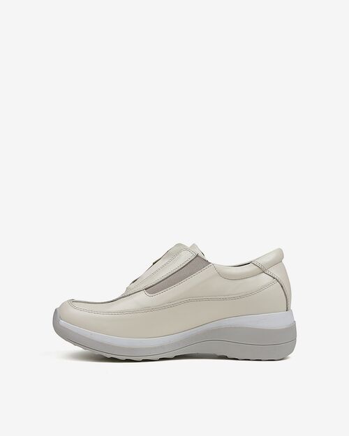 REBETA Deri Kadın Yüksek Tabanlı Krem Ayakkabı