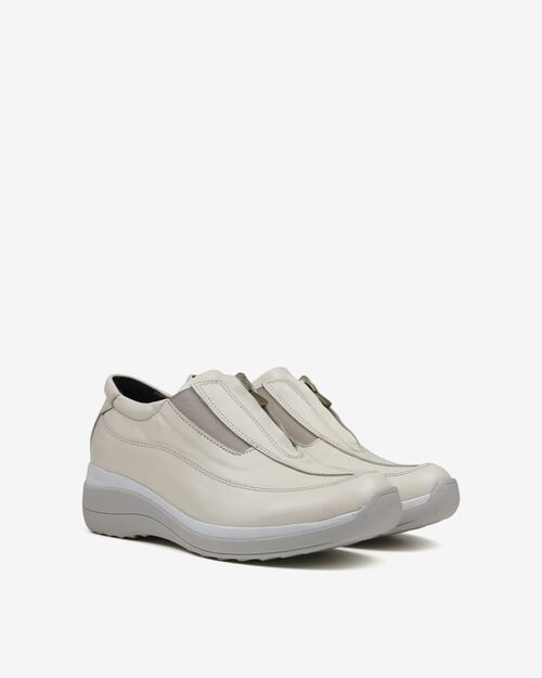 REBETA Deri Kadın Yüksek Tabanlı Krem Ayakkabı